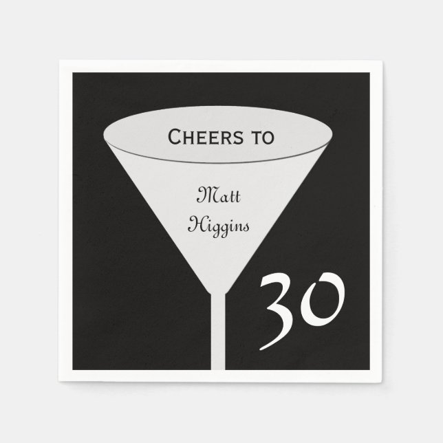 30.ª servilleta de papel Fiesta de cumpleaños (Anverso)