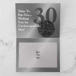 30.ª Tarjeta De Cumpleaños De Golf Personalizada P