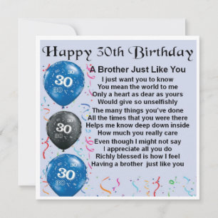 30.ª tarjeta de cumpleaños - Hermano