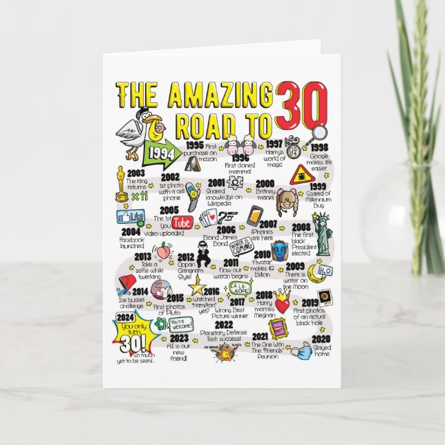 30.ª tarjeta de cumpleaños para él o ella (Anverso)