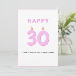 30.ª Tarjeta De Cumpleaños Rosa