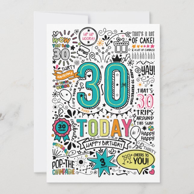 30.ª tarjeta de cumpleaños | Tarjeta de cumpleaños (Anverso)