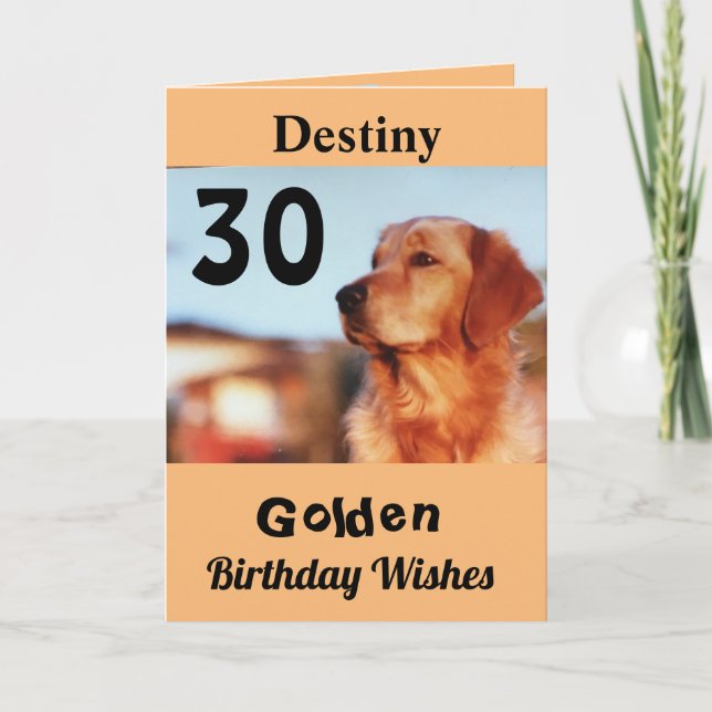 30.ª Tarjeta de felicitación de Golden Birthday Cu (Anverso)