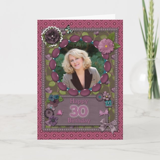30.ª tarjeta de fotos para un cumpleaños (Anverso)