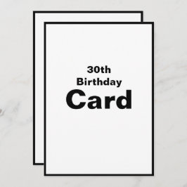 30.ª Trigésimo 30 Tarjeta de Cumpleaños Treinta y