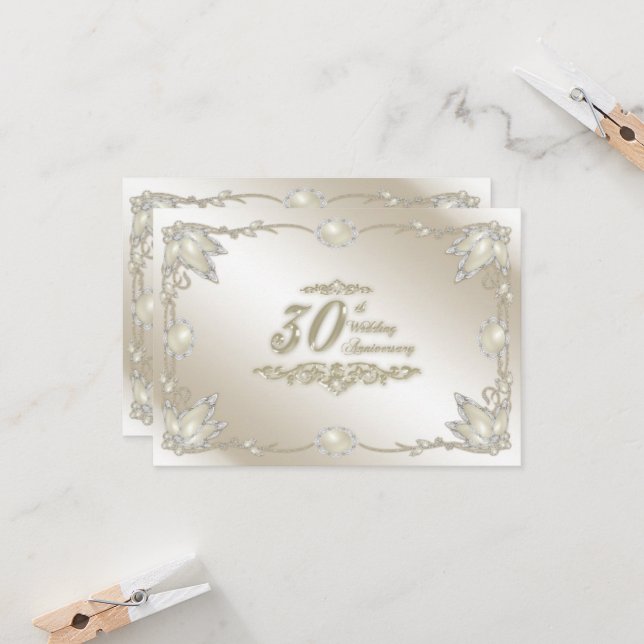 30.º Aniversario Boda Invitación RSVP (Anverso/Reverso In Situ)