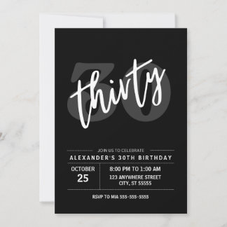 30.º CUMPLEAÑOS INVITACIÓN MODERNO TREINTA