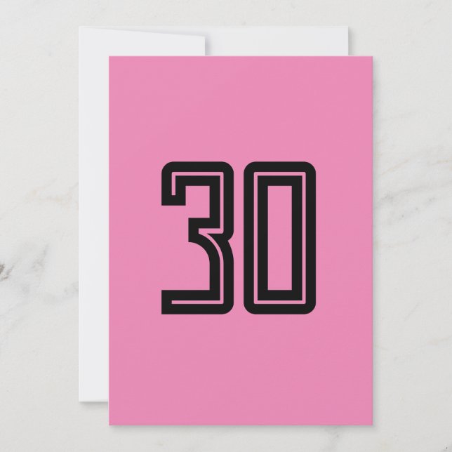 30.º CUMPLEAÑOS INVITACIÓN SIMPLE DE PERSONALIZADO (Anverso)