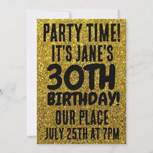 30.º CUMPLEAÑOS INVITACIONES DE PERSONALIZADOS PUR (Anverso)