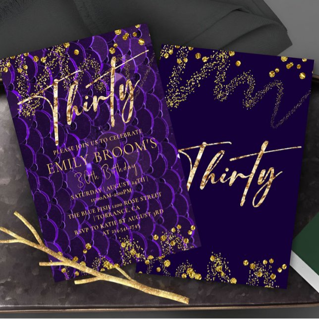 30.º cumpleaños morado por su invitación (Subido por el creador)