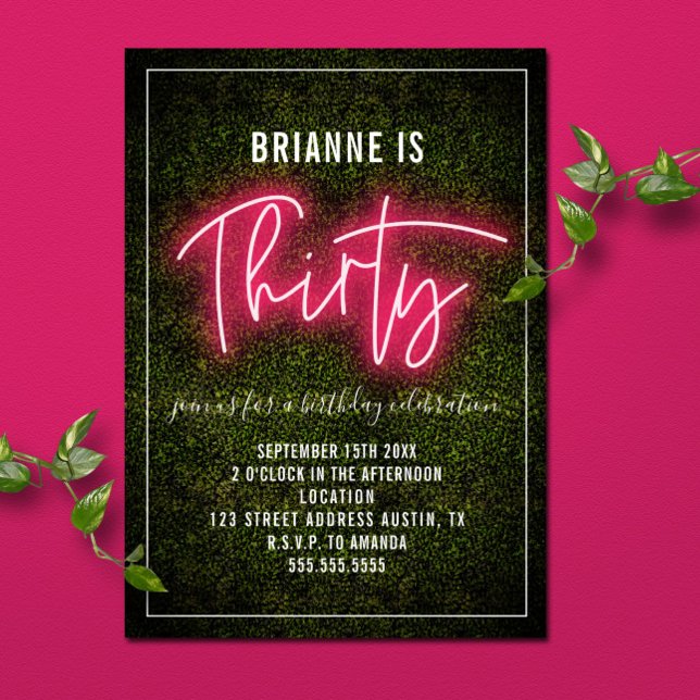 30.º cumpleaños Neon Treinta invitaciones (Subido por el creador)