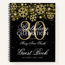 30.º libro de cumpleaños oro invierno negro