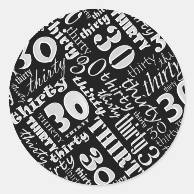 30.º Pegatina Fiesta de cumpleaños (Anverso)