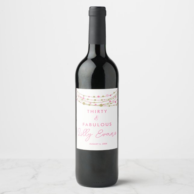 30.º personalizado de la etiqueta del vino de cump (Anverso)