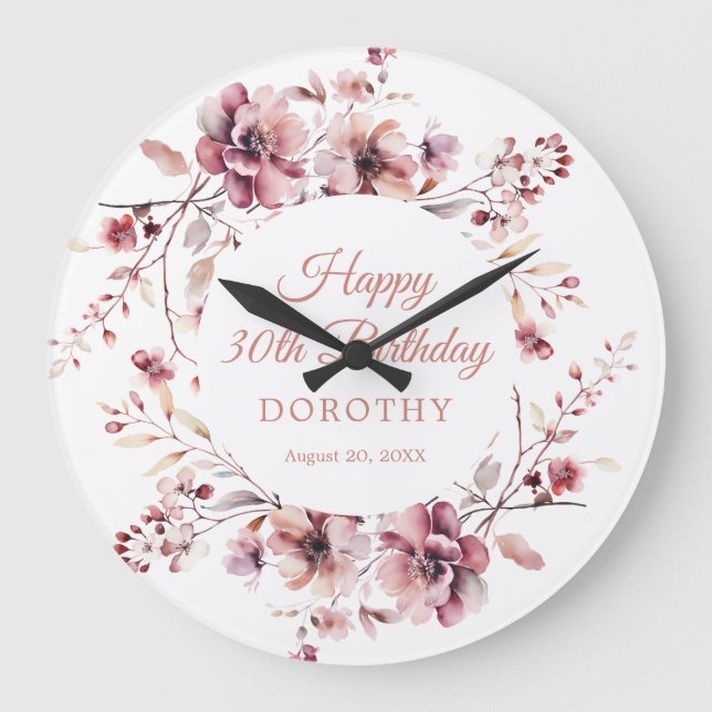 30.º regalo de cumpleaños reloj de pared personali (Anverso)