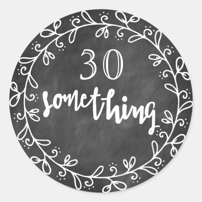 30 Algo - 30 cumpleaños Pegatinas Personalizados (Anverso)
