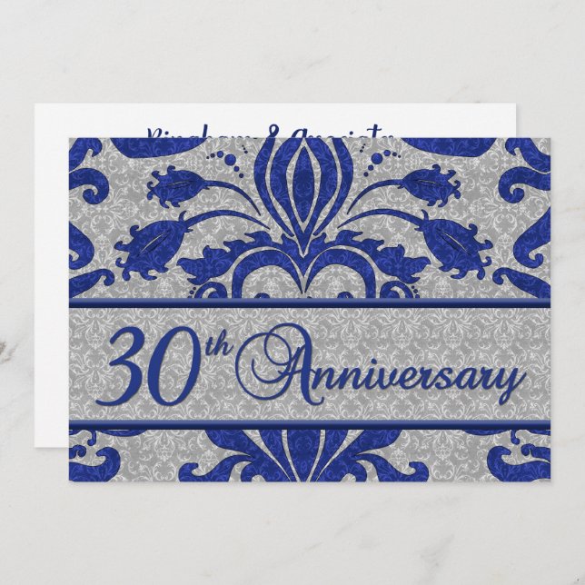 30° Aniversario Invitación empresarial Azul (Anverso / Reverso)