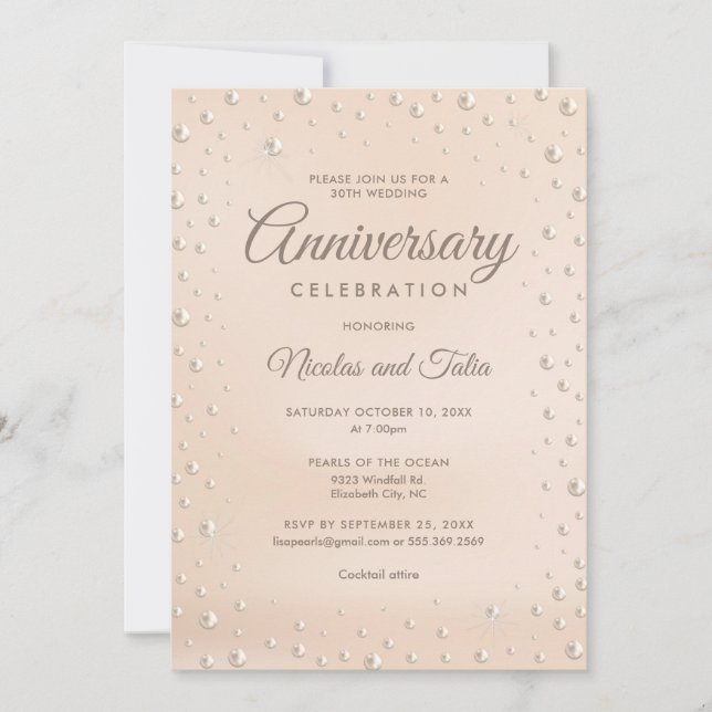 30° Aniversario Invitación temática de la Perla (Anverso)