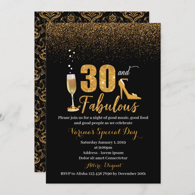 30 años y fabulosa invitación al cumpleaños de las (Anverso / Reverso)