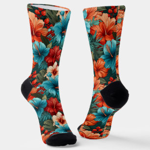 #30 Calcetines de la tripulación con estampado flo