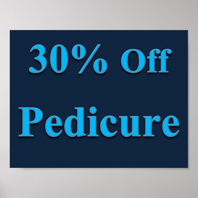 30% de descuento en póster de pedicura mate (Frente)