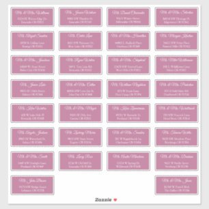 30 Etiquetas de Dirección de Invitado de Boda Indi