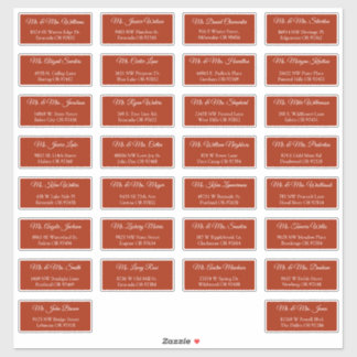 30 Etiquetas de Dirección de Invitado de Boda Indi