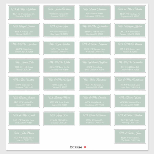 30 Etiquetas de Dirección para Invitados de Boda I (Hoja)