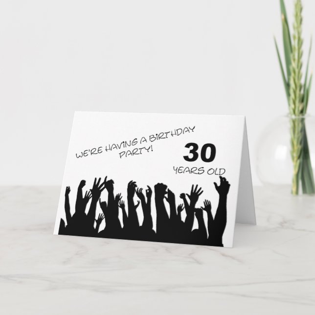 30° invitación a fiesta con una multitud animada (Anverso)