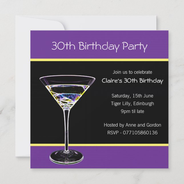 30° Invitación a fiesta de cumpleaños (Anverso)