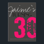 30 Invitación a fiesta de cumpleaños Neon y gris<br><div class="desc">Neon Pink,  Green,  Purple,  Yellow,  Aqua y Grey serán los colores que se escojan al decorar este divertido cumpleaños número 30.  Disfrute de los colores favoritos de todos y el estilo llamativo.  Feliz cumpleaños número 30.</div>