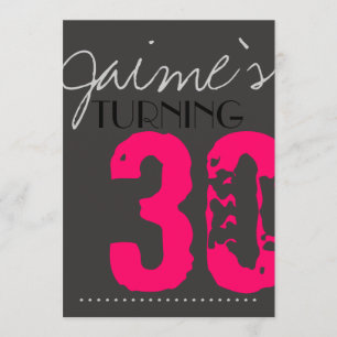 30 Invitación a fiesta de cumpleaños Neon y gris