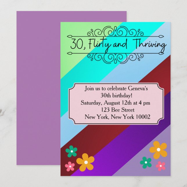 30, Invitación de fiesta en grupo (Anverso / Reverso)