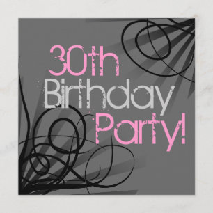 30 Invitaciones a Personalizados de Swirl Rosado