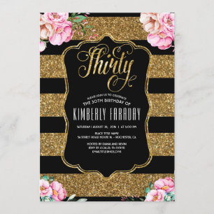 30 invitaciones de la fiesta de cumpleaños - oro