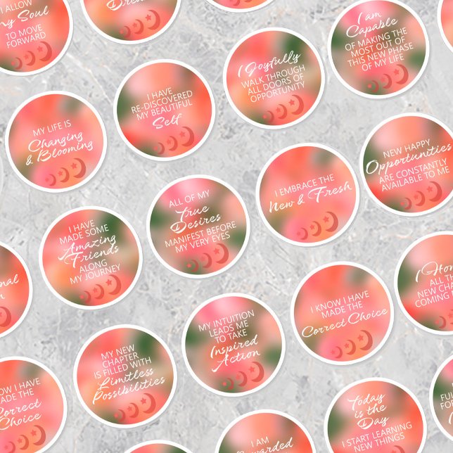 30 nuevos Pegatinas de Afirmaciones Moon Positivas (Subido por el creador)