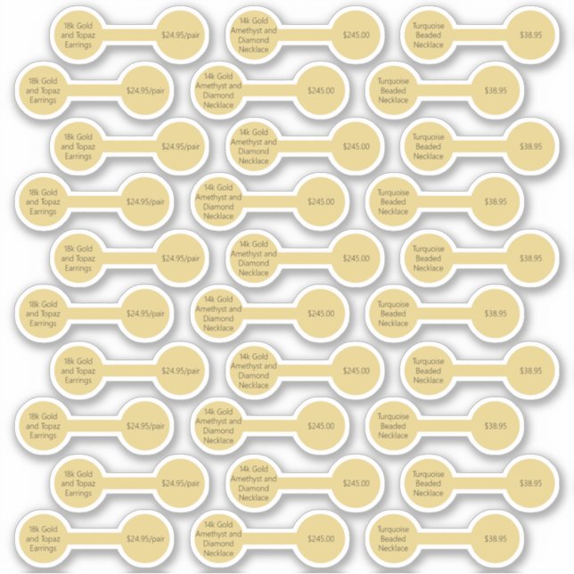30 Pegatinas de Barbell de la etiqueta de precio d (Anverso)