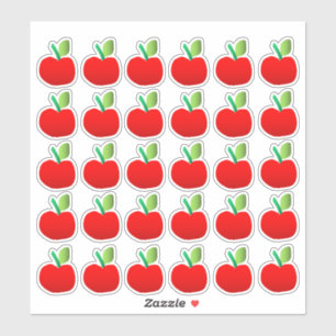 30 Pegatinas de Manzanas Rojas