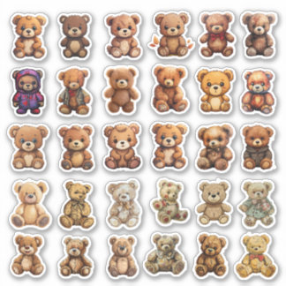 30 pequeños Pegatinas de osos de peluche