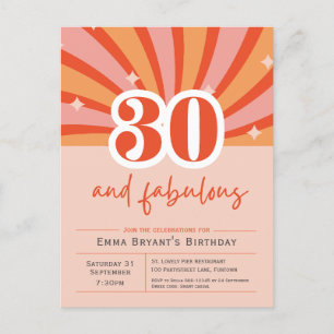 30 y fabulosa invitación Retro 30 cumpleaños