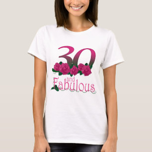 30 y trigésima camiseta fabulosa del cumpleaños