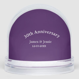 30th wedding anniversary name date purple simple 
