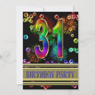 31ª fiesta de cumpleaños Invitación con burbujas