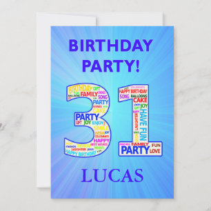 31ª invitación a fiesta de cumpleaños Añadir un no