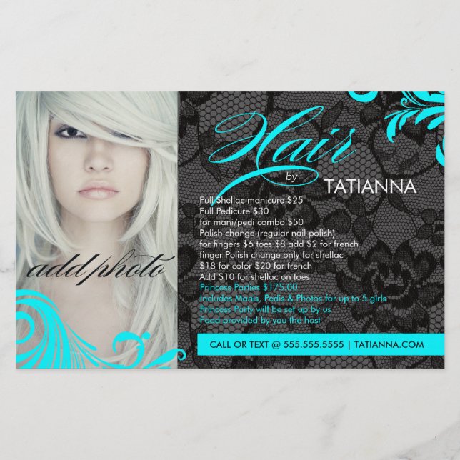 311 Aqua y Encaje de Cabello por Volante (Frente)