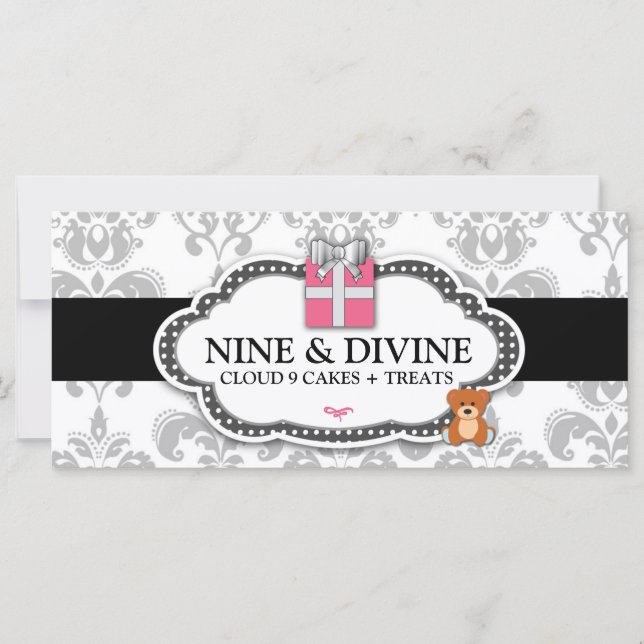 311 Caja de regalo divina de Damasco blanco gris y (Anverso)