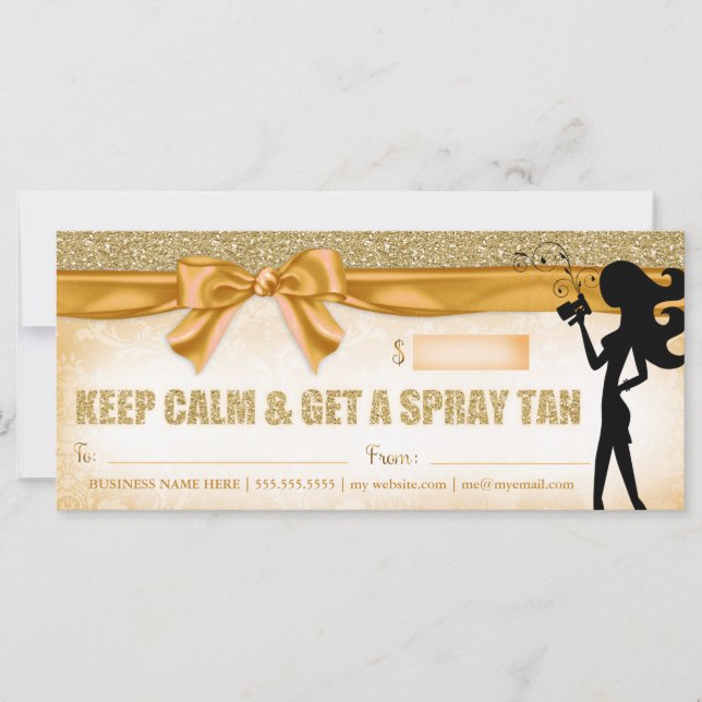 311 Certificado de regalo de Tan Fashionista spray (Anverso)