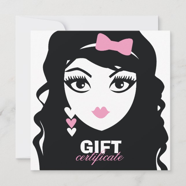 311 Certificado de regalo rosa lúcido de corazón d (Anverso)