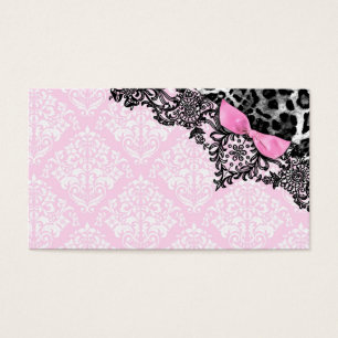 311 Dream in Leopard & Lace Girly Pink Name Card
