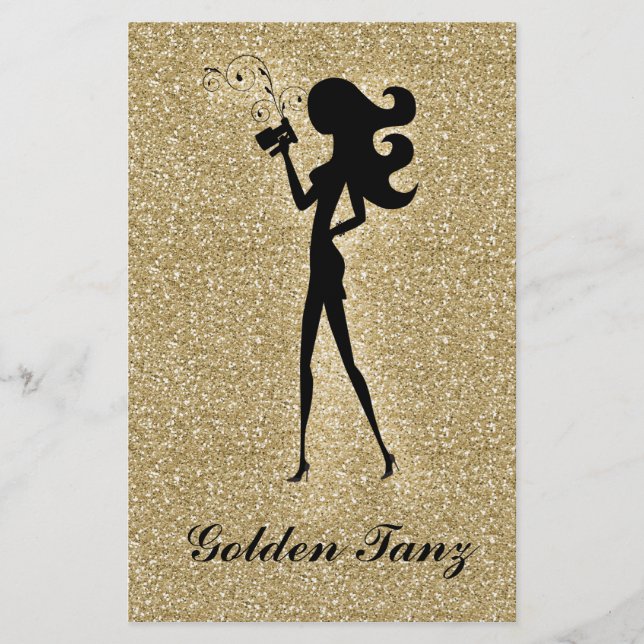 311 Espray Tan Flyer Gold Faux Sparkle (Frente)